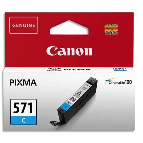 [705225] CANON Cartouche Jet d'encre CLI-571 Cyan 0386C001AA (dont eco-taxe de 0,01 €)