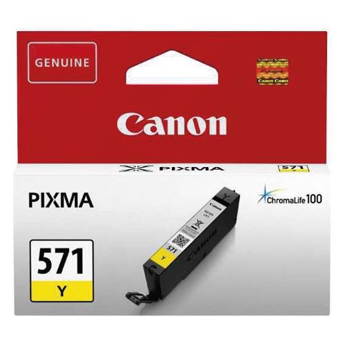 [705227] CANON Cartouche Jet d'encre CLI-571 Jaune 0388C001AA (dont eco-taxe de 0,01 €)
