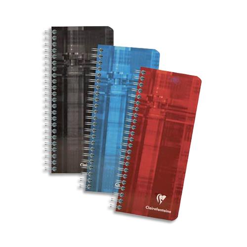 [705388] CLAIREFONTAINE Carnet spiralé 180 pages 8,5x20cm 5x5. Couverture carte assortie