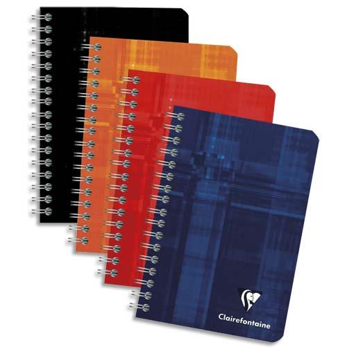 [705389] CLAIREFONTAINE Carnet spirale 100 pages 9x14cm 5x5. Couvertures carte assortie
