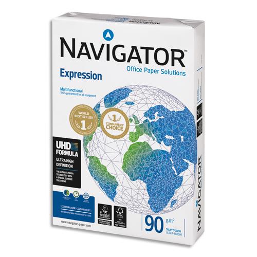 [705423] NAVIGATOR Ramette 500 feuilles papier extra Blanc Navigator Expression A4 90G CIE 169