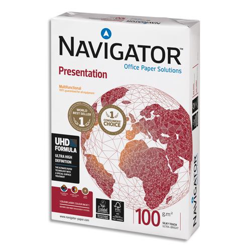[705427] NAVIGATOR Ramette 500 feuilles papier extra Blanc Navigator Presentation A4 100G CIE 169