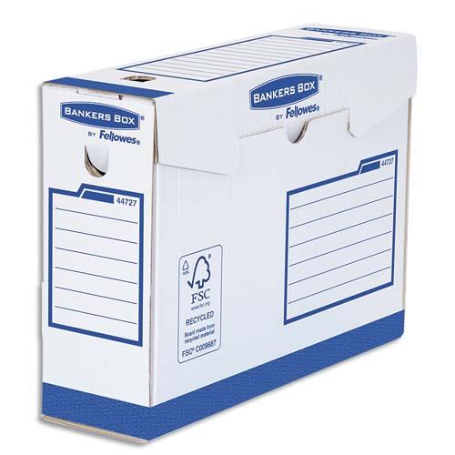 [705632] BANKERS BOX Boîte archives dos de 15 cm HEAVY DUTY. Montage manuel, en carton Blanc/Bleu.
