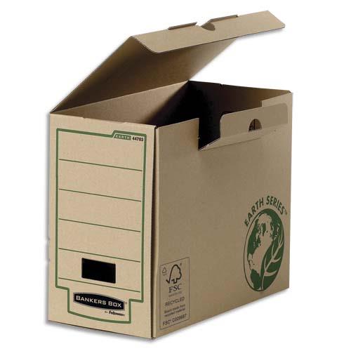 [705633] BANKERS BOX Boîte archives dos de 20 cm EARTH SERIES. Montage manuel, en carton kraft