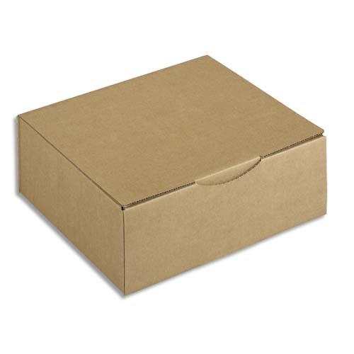 [705713] Boîte postale en kraft Havane simple cannelure - Dimensions : 30 x 24 x 10 cm