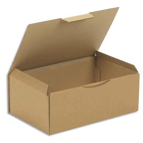 [705716] Boîte postale en kraft brun simple cannelure - Dimensions : 35 x 22 x 13 cm