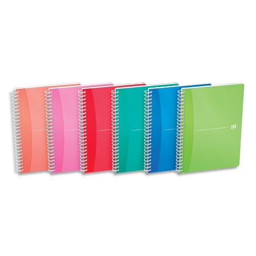 [139600] OXFORD Cahier spiralé My Color A5, 180 pages non perforées lignée 7mm. Couvertures PP assorties