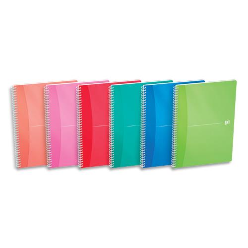 [139609] OXFORD Cahier spiralé My Color A4, 180 pages non perforées lignée 7mm. Couvertures PP assorties
