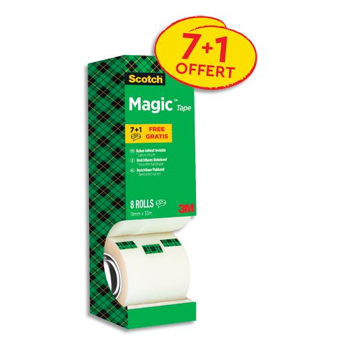 [706154] SCOTCH Tour de 8 rouleaux Scotch Magic 810 dont 1 gratuit 19 mm x 33 m