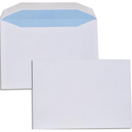 [706191] Boîte de 500 enveloppes Blanches gommées 80g pour mise sous pli automatique format C5 162x229