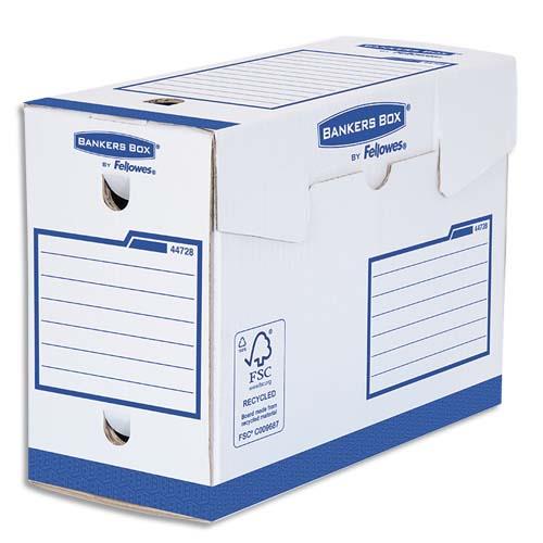 [140087] BANKERS BOX Boîte archives dos de 20 cm HEAVY DUTY. Montage manuel, en carton Blanc/Bleu.