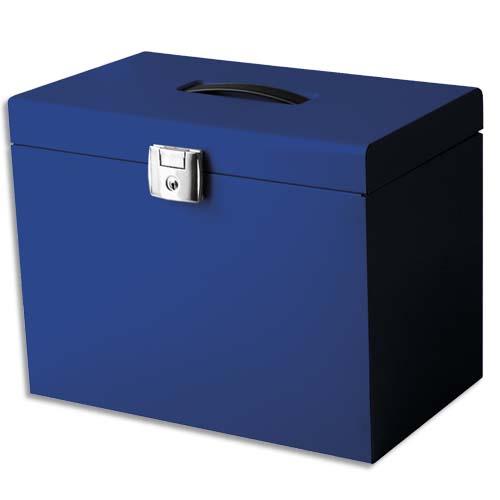 [706300] PIERRE HENRY Valise de classement en métal. Livrée avec 5 dossiers.Dim:36,5x28x22 cm.Coloris Bleu distant