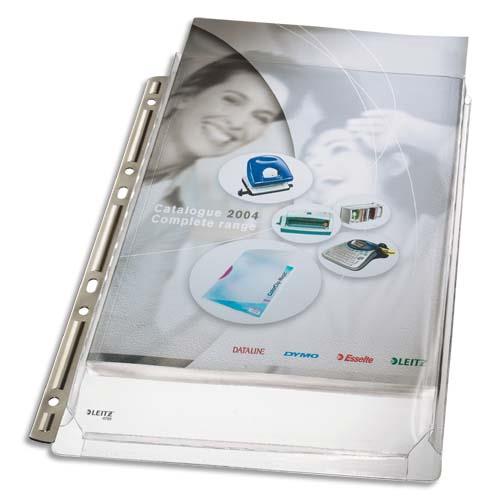 [712026] LEITZ Sachet de 3 pochettes à soufflet avec bande de perforation renforcée métal