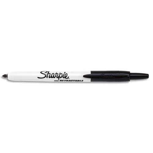 [713862] SHARPIE Marqueur permanent pointe ogive rétractable Noir de Papermate S0437020