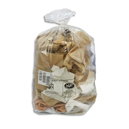 [722699] Boîte de 200 sacs poubelles transparent qualité NF 110 litres 30 microns