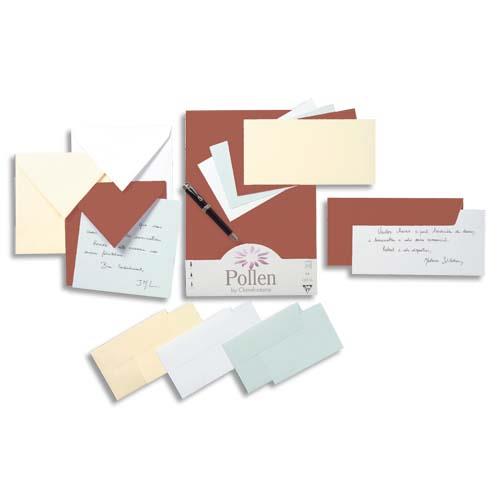 [731454] CLAIREFONTAINE Paquet de 20 enveloppes 120g POLLEN 11,4x16,2cm (C6). Coloris Blanc