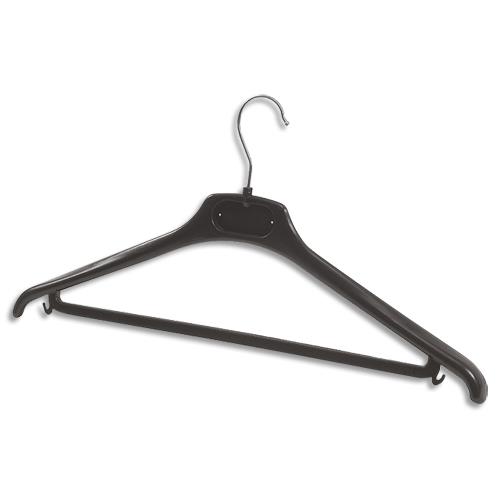 [141879] ALBA Lot de 20 cintres en plastique coloris Noir