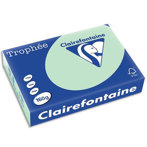 [732132] CLAIREFONTAINE Ramette de 250 feuilles papier couleur TROPHEE 160 grammes format A4 Vert 2635