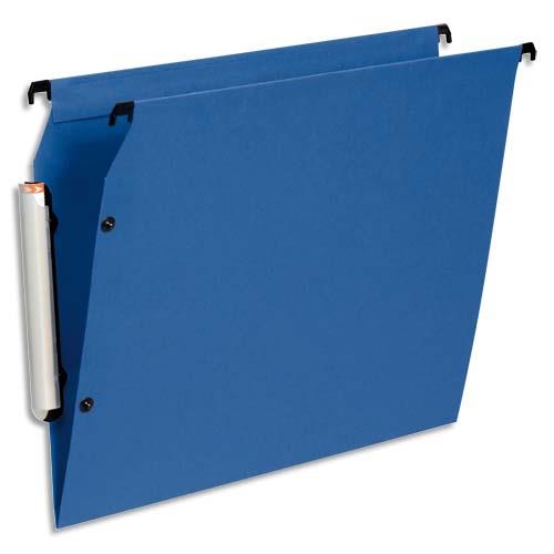 [735438] ESSELTE Paquet de 10 dossiers suspendus LMG ARMOIRE en polypro opaque. Fond V, bouton-pression. Bleu