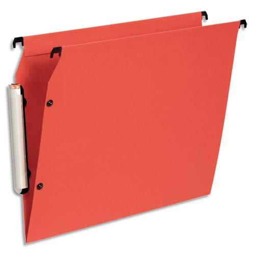[735446] ESSELTE Paquet de 10 dossiers suspendus LMG ARMOIRE en polypro opaque. Fond V, bouton-pression. Orange