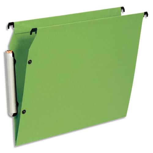[735454] ESSELTE Paquet de 10 dossiers suspendus LMG ARMOIRE en polypro opaque. Fond V, bouton-pression. Vert