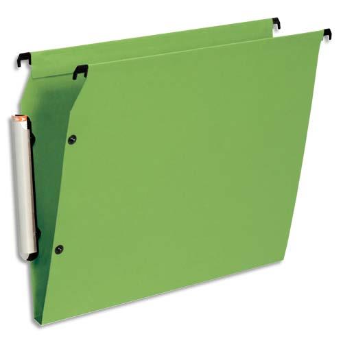[735488] ESSELTE Paquet de 10 dossiers suspendus LMG ARMOIRE en polypro opaque. Fond 15, bouton-pression. Vert