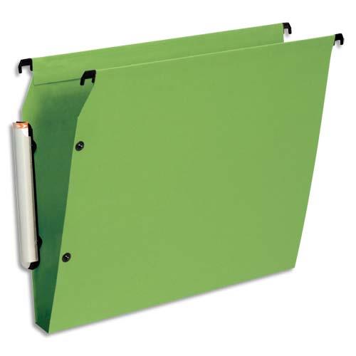 [735519] ESSELTE Paquet de 10 dossiers suspendus LMG ARMOIRE en polypro opaque. Fond 30, bouton-pression. Vert