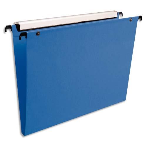 [735569] ESSELTE Paquet de 10 dossiers suspendus VMG TIROIR en polypro opaque. Fond 15, bouton-pression. Bleu
