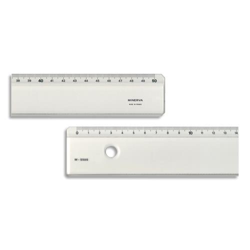 [743224] MINERVA Règle plate biseau anti-tâche en altuglas 50 cm