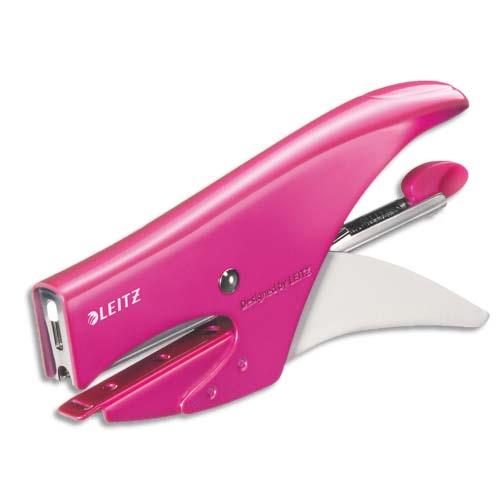 [142503] LEITZ Pince agrafeuse WOW, agrafes n°10, capacité 15 feuilles, rose