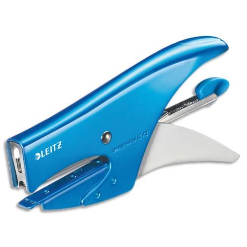 [142511] LEITZ Pince agrafeuse WOW, agrafes n°10, capacité 15 feuilles, bleu