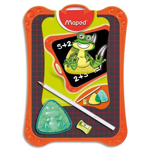 [755353] MAPED Ardoise graphite avec 1 éponge et 10 craies Blanches