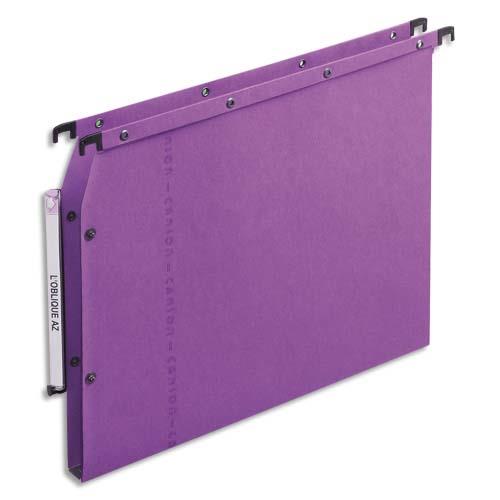[762329] OBLIQUE AZ Boîte de 25 dossiers suspendus ARMOIRE en kraft 240g. Fond 15, bouton-pression. Lilas
