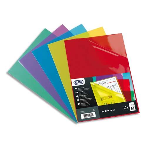 [763359] OXFORD Boîte de 100 pochettes coins en PVC 15/100e. Découpe coup de pouce. Coloris assortis