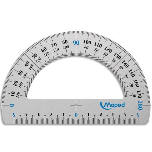 [763929] MAPED Rapporteur demi circulaire 180° aluminium 12 cm