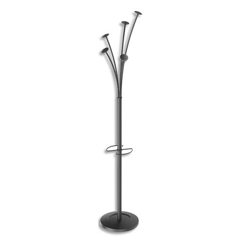 [766952] ALBA Portemanteau FESTIVAL 5 patères, porte-parapluie. Base lestée. Montage sans outil. Noir (dont eco-taxe mobilier de 1,01 €)