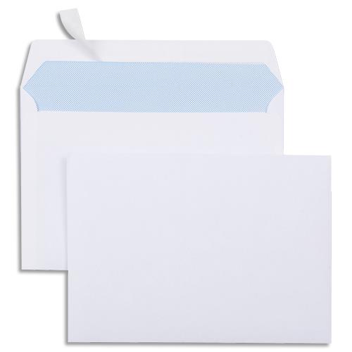[777165] Boîte de 500 enveloppes Blanches 80g C6 114x162 mm auto-adhésives