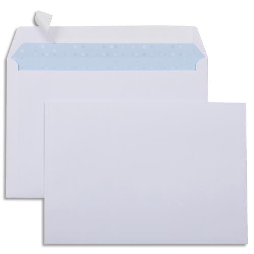 [777173] Boîte de 500 enveloppes Blanches 80g C5 162x229 mm auto-adhésives