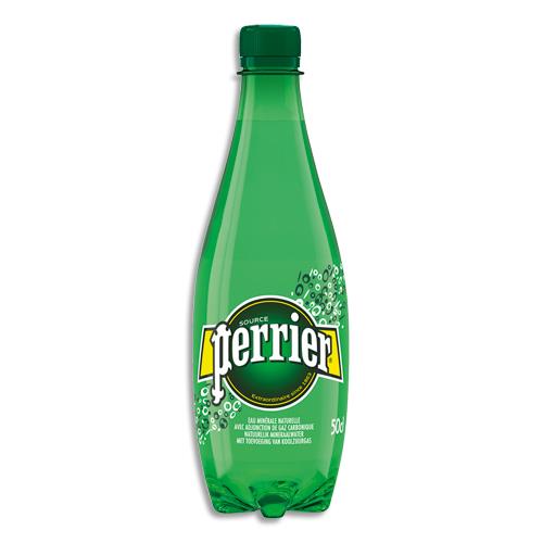[805365] PERRIER Bouteille plastique d'eau pétillante 50 cl minérale