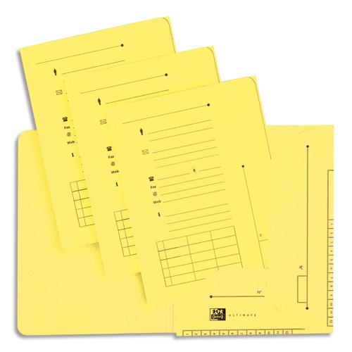 [835945] OXFORD Paquet de 25 chemises HV ULTIMATE 2 rabats. En kraft 240g. Pour format A4. Coloris Orange