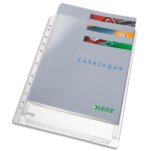 [836623] LEITZ Sachet de 5 pochettes à soufflet perforées en PVC grainé 170 µ, peut contenir jusqu'à 200 feuilles