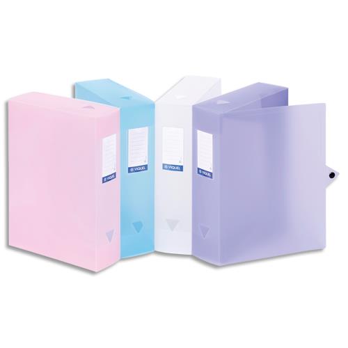 [837416] VIQUEL Boîte de classement en PP PROPYSOFT assortis,dos 8cm,étiquette sur le dos,fermeture pression