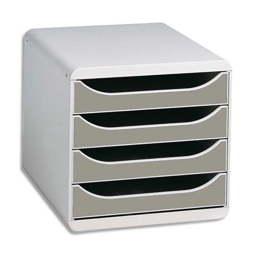 [838398] EXACOMPTA Module de classement 4 tiroirs BigBox Gris lumière/Granite