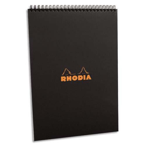 [839246] RHODIA Bloc de direction couverture reliure intégrale en-tête Noire 80 feuilles format A4 réglure 5x5