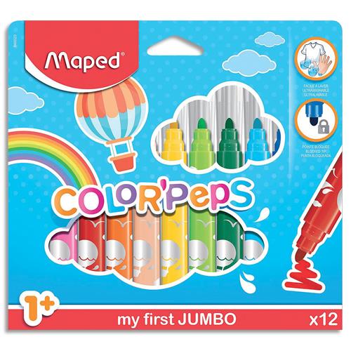 [839416] MAPED Feutres COLOR'PEPS JUMBO x12 Boîte Carton
