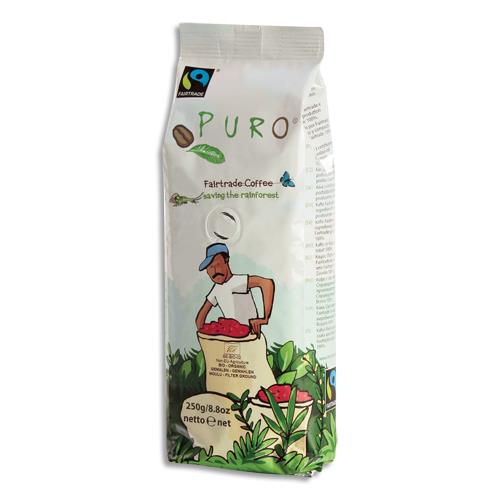 [843129] PURO Paquet de 250g de café Bio moulu 100% arabica, origine agriculture biologique
