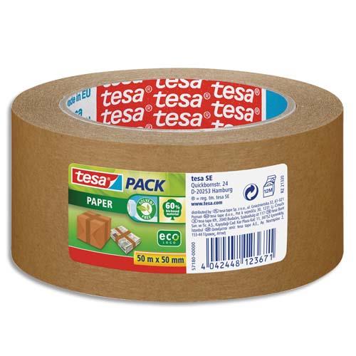 [844297] TESA Adhésif d'emballage recyclable en Polypropylène silencieux 107 microns - H50 mm x L50 mètres Havane