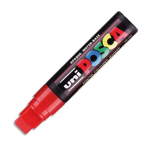 [855751] POSCA MARKER Marqueur pointe rectangulaire extra-large, à base d'eau, encre à pigmentation Rouge