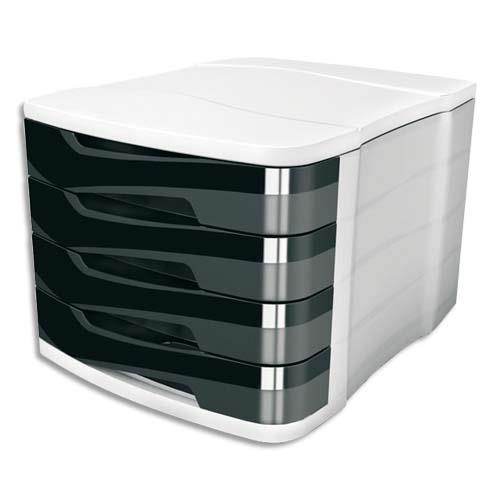 [856007] CEP Bloc de classement 4 tiroirs Gris clair/graphite Isis GreenSpirit 90% recyclé 100% recyclable