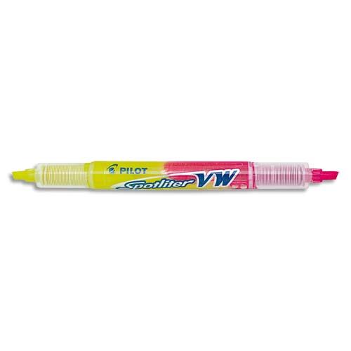 [857434] PILOT Surligneur double pointe SPOTLITER Begreen - couleurs Rose et Jaune